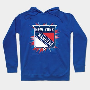 New York Rangers' logo, with bold geometric shapes and vibrant colors Hoodie